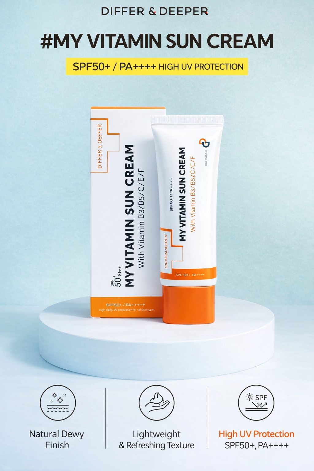 DIFFER  SUN CREAM SPF 50+ PA++++ 50ML